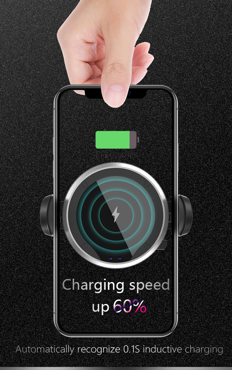 Wireless Car Charger with Automatic Clamping Infrared Sensor-C7-2-02