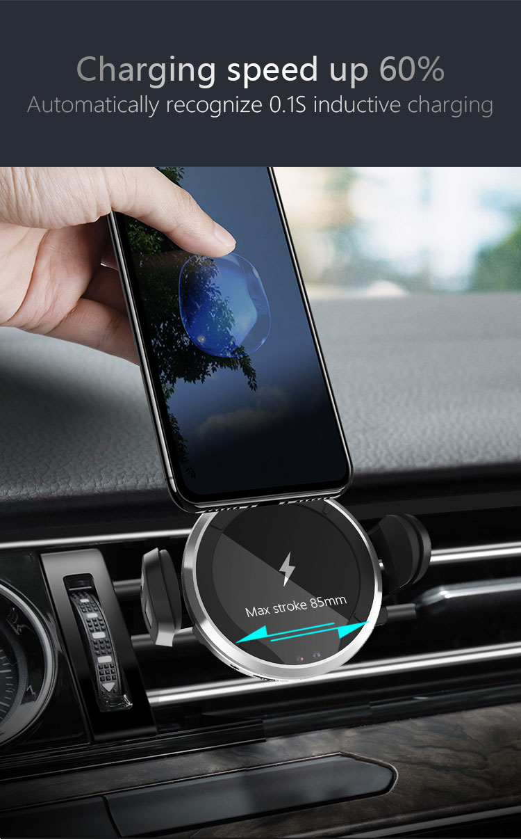 Wireless Car Charger with Automatic Clamping Infrared Sensor-02
