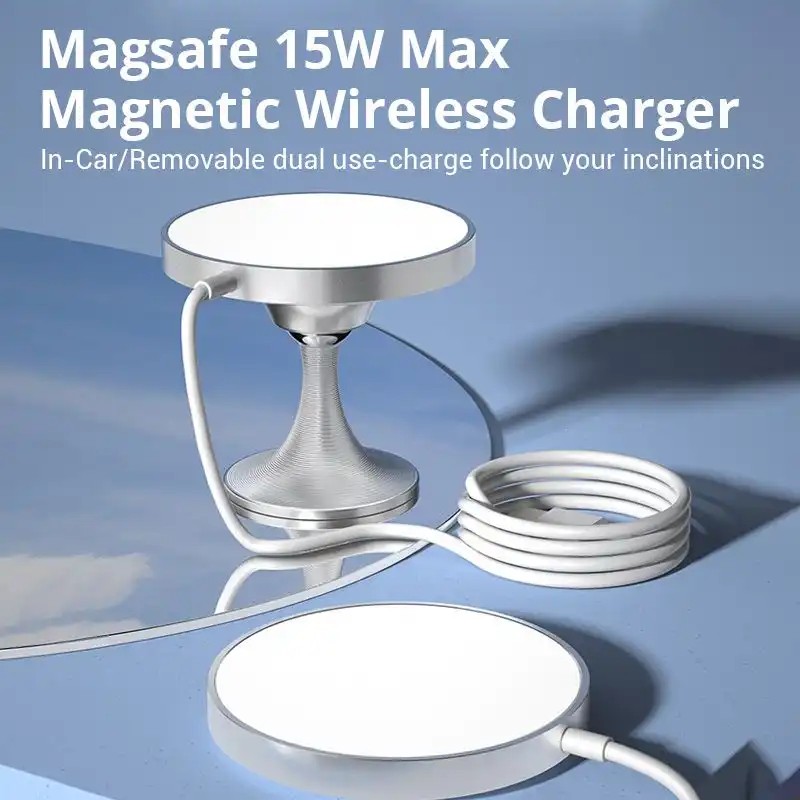 MagSafe 360° Charger: 15W Fast Magnetic Wireless Charger for Car/Desktop